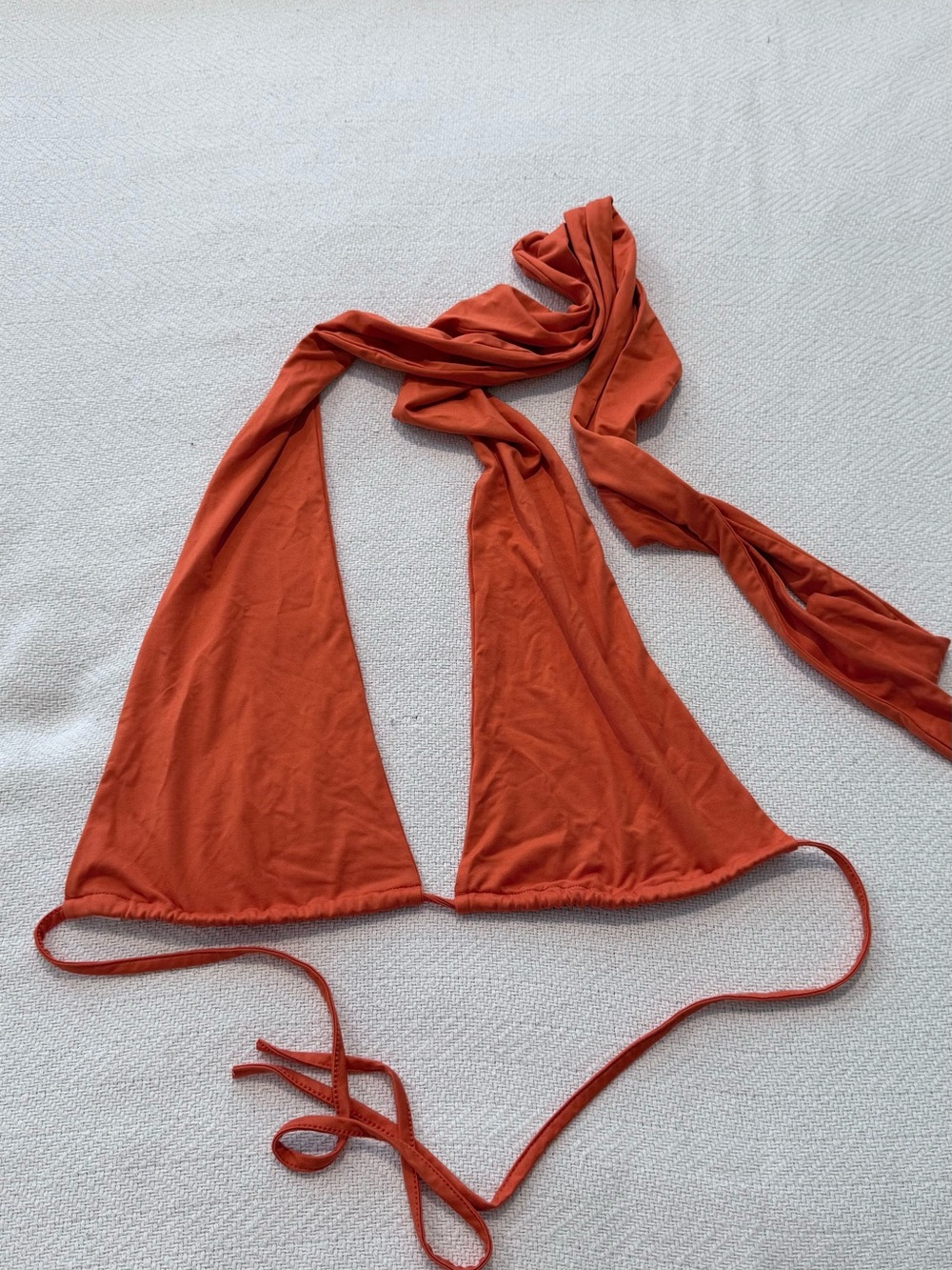 Amazon Women's Tie Halter Scarf Top in Rust Orange